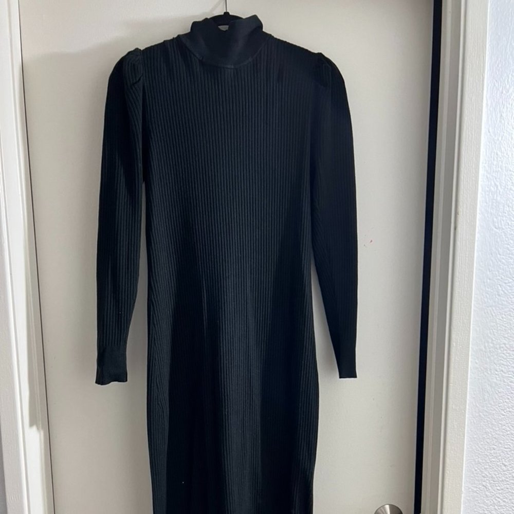 Target Ribbed Turtle neck midi dress - black M